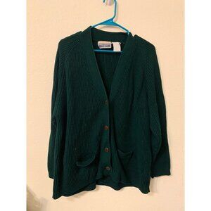 Vintage Erika Classics College Style Button Up Sweater Womens LS1